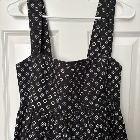 J.Crew Squareneck Midi Dress in Black Block Print Size 12 NWT - Picture 6 of 11